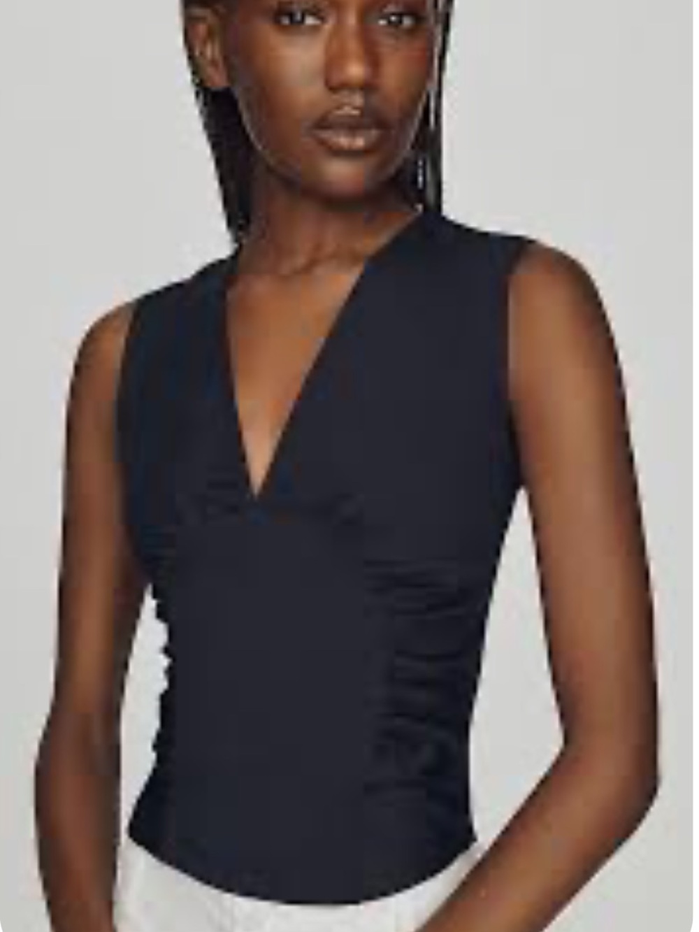 Maeve Plunge Corset-Style Top Shirt Black Medium Anthropologie NWT $68